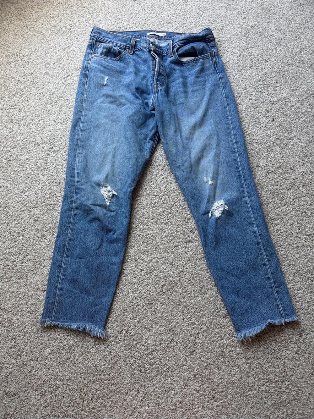Levi's Women's Distressed Boyfriend Jeans - Blue